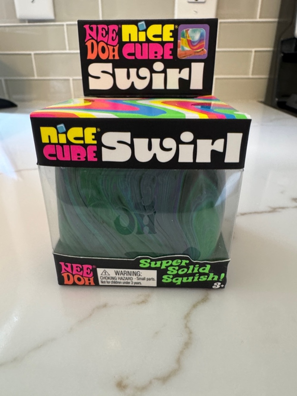Nice Cube Swirl Super Solid Squish - Green Swirl